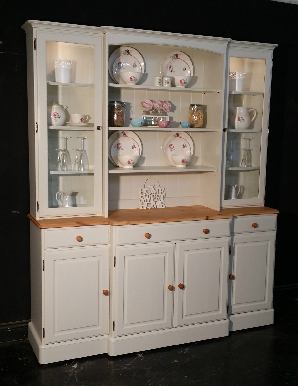 Large Ducal Pine Farmhouse Kitchen Welsh Dresser Shabby Chic F&B eBay