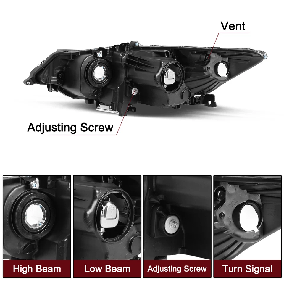 Conjunto de faros negros de xenón HID para Acura TSX 2009 2010 2011 2012 2013 2014  Foto 2 de 4