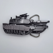 Vintage XMI Abrams Tank - Bergamot Brass Works - Silver Tone Belt Buckle