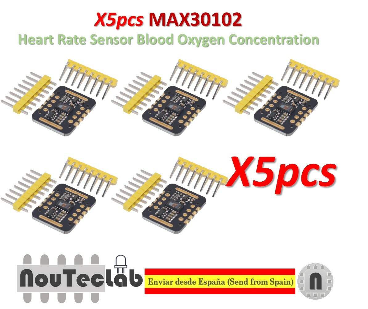5pcs MAX30102 Heart Rate Sensor Pulse Detection Blood Oxygen Concentration Test