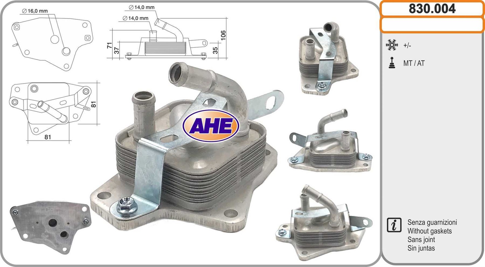 Radiateur d'huile thermique Lexus RX 200t refroidisseur moteur