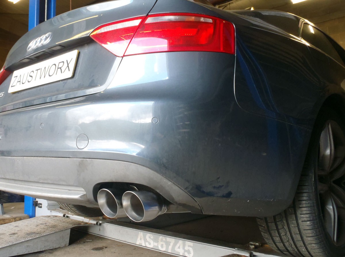 Audi S5 4.2 V8 3.5 ツインスラッシュチップマフラー awe exhausts and