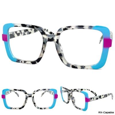 Classic Elegant Funky Modern Contemporary Clear Lens EYE GLASSES Square Frame C1
