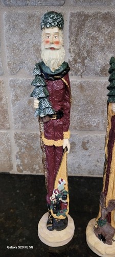 2 Windsor Collection 12” Santa Collectible Pencil Santas Excellent Condition - Picture 6 of 7