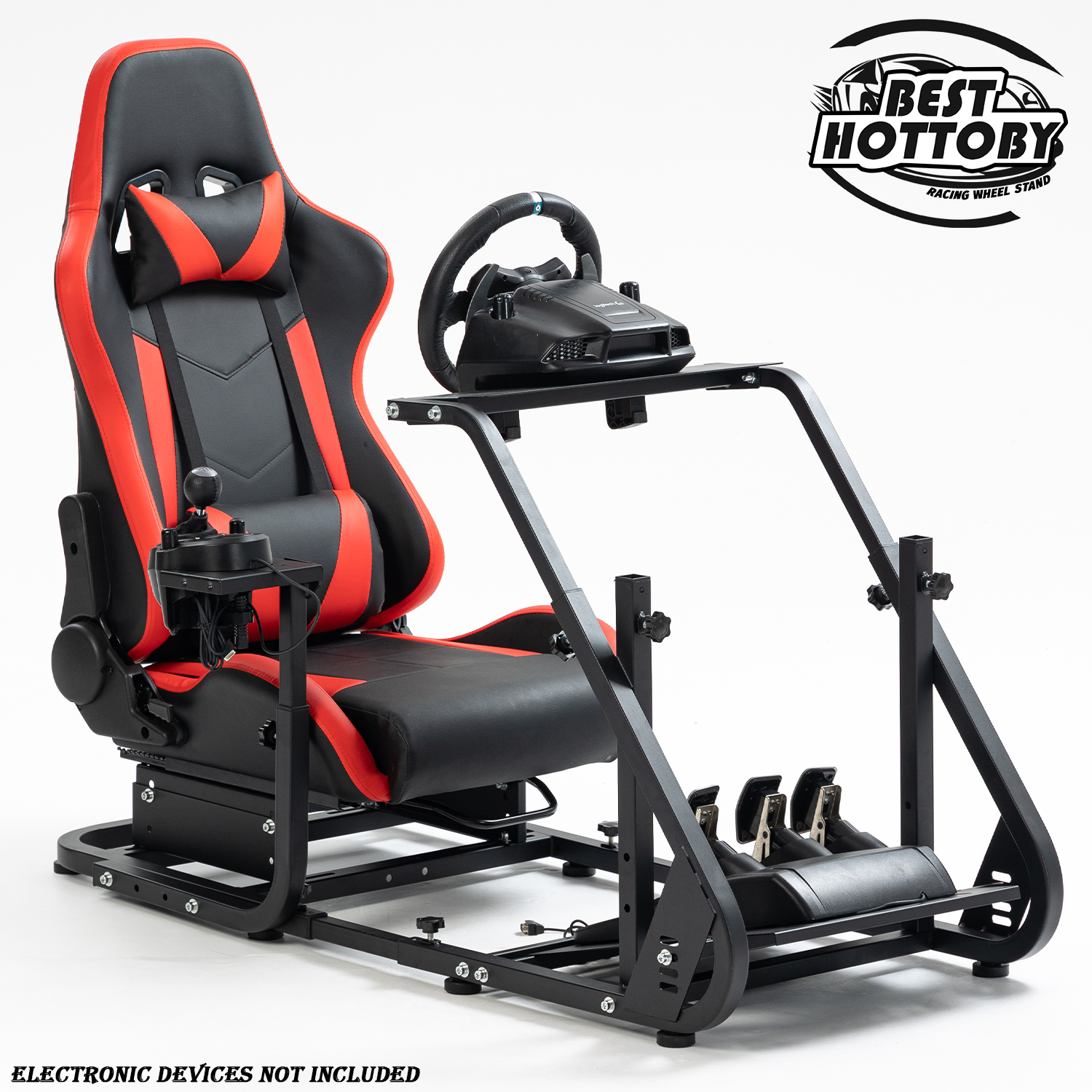 Hottoby Racing Sim Cockpit Wheel Stand with Seat Fit Logitech G923 Thrustmaster