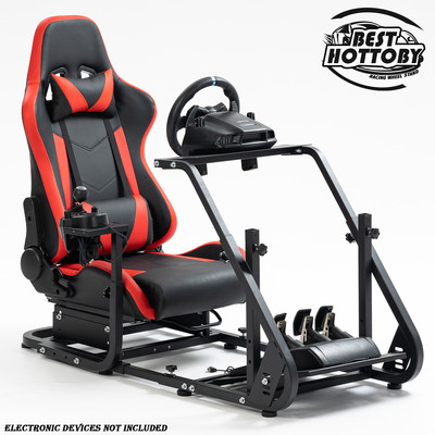 Hottoby Racing Sim Cockpit Wheel Stand with Seat Fit Logitech G923 Thrustmaster