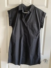 J Crew Black Label Sz. SMALL Women Shirtdress Tunic 100% Cotton Black EUC