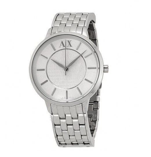 NEW ARMANI EXCHANGE OLIVIA SILVER TONE STAINLESS STEEL WATCH