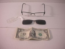 Takumi Black  Purple Eyeglasses Frames w/ Polarized Magnetic Clip on