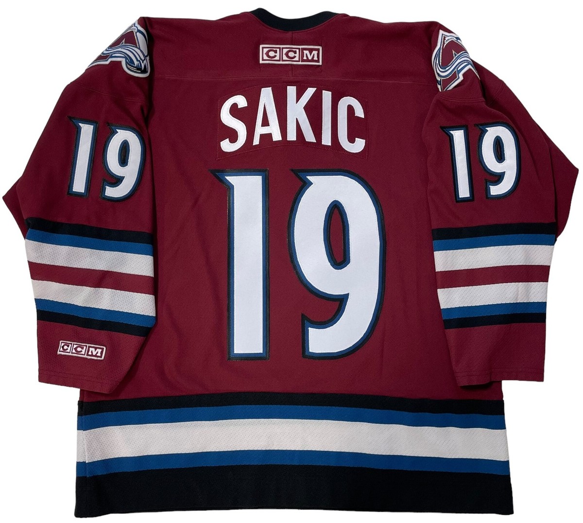 JOE SAKIC COLORADO AVALANCHE 2001 3RD ALTERNATE CCM JERSEY XL | eBay