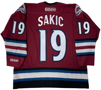 JOE SAKIC COLORADO AVALANCHE 2001 3RD ALTERNATE CCM JERSEY XL | eBay
