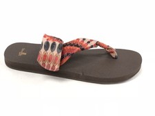 Sanuk Yoga Sling It On PRINTS Flip Flops Sandals Women's SWS10613 MELON PINWHEEL