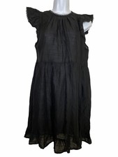 Womens Wild Fable Black Sleeveless Dress Size S Boho Babydoll Ruffles