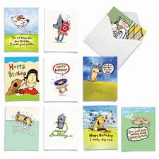 10  Birthday Cards Assortment - DOGGY BIRTHDAY M3792BDG-B1x10