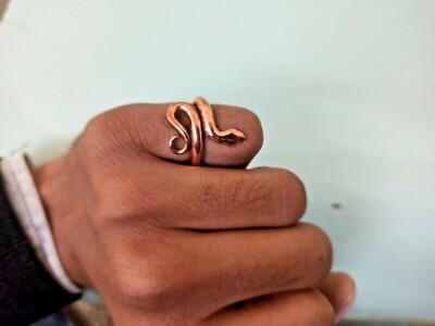 Isha Life Copper Snake ring, Sarpa Sutra (small )size For Health