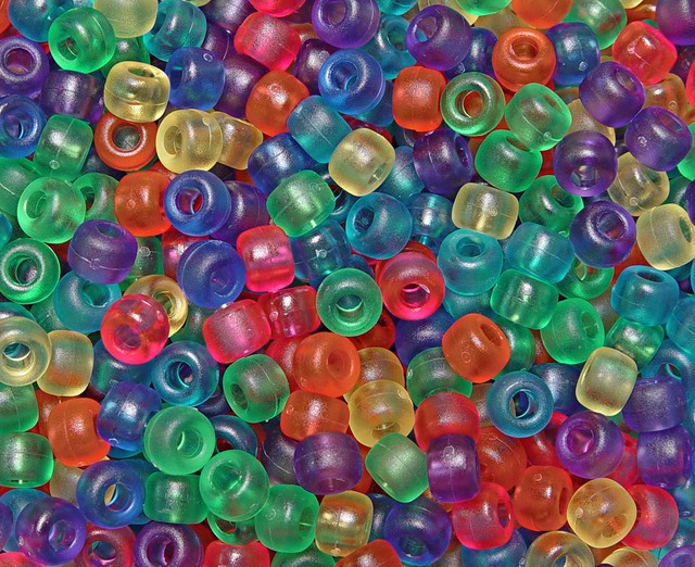 Frosted Multi 9x6mm Pony Beads 500pc for crafts hair kandi jewelry made