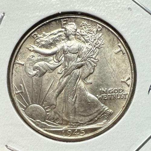 1945  SILVER WALKING LIBERTY HALF DOLLAR NEAR UNCIRCULATED COIN