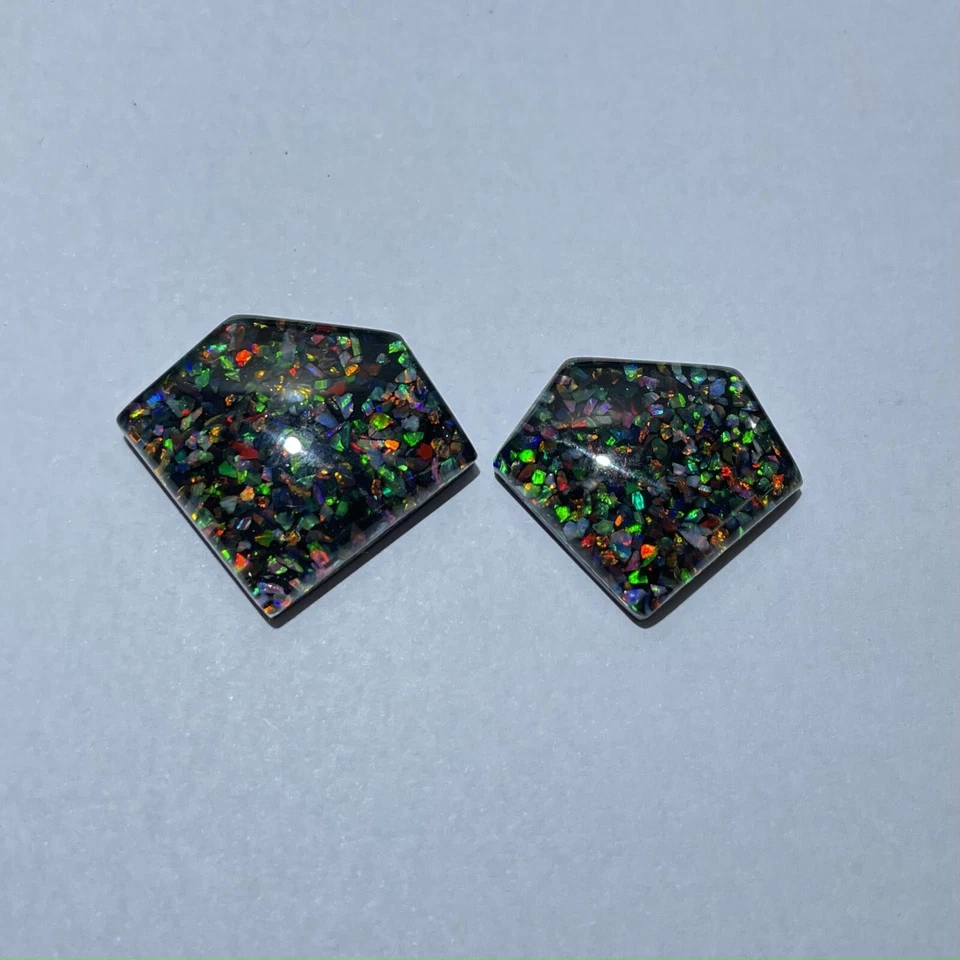 Lab-Created Ethiopian Opal Loose Gemstone For Bracelet Making Cabochon Mix Size - Image 3 of 4