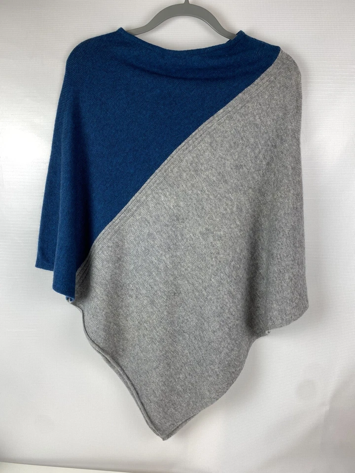 Suéter chal Celeste para mujer gris azul lana cachemir ligero, 006 Foto 4 de 4