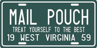tobacco license va Mail Pouch Tobacco 1959 West Virginia License Plate