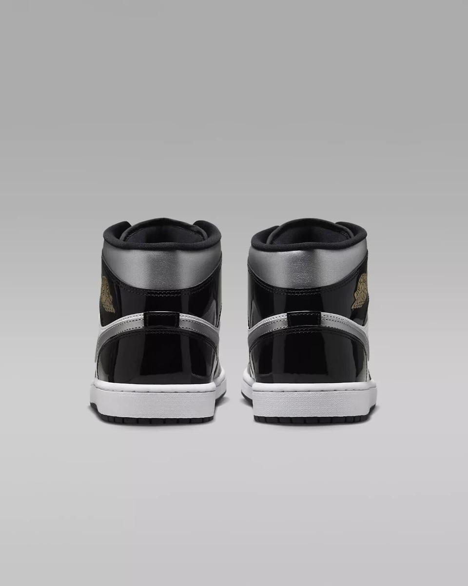 Size 12.5 - Air Jordan 1 SE Mid Black White Metallic Silver for