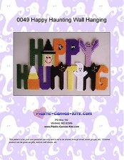 Happy Haunting Wall Hanging-Halloween-Plastic Canvas Pattern or Kit