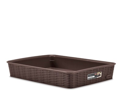 Elegance Rattan Effect Basket 35X26X6 Moka Brown Stefanplast