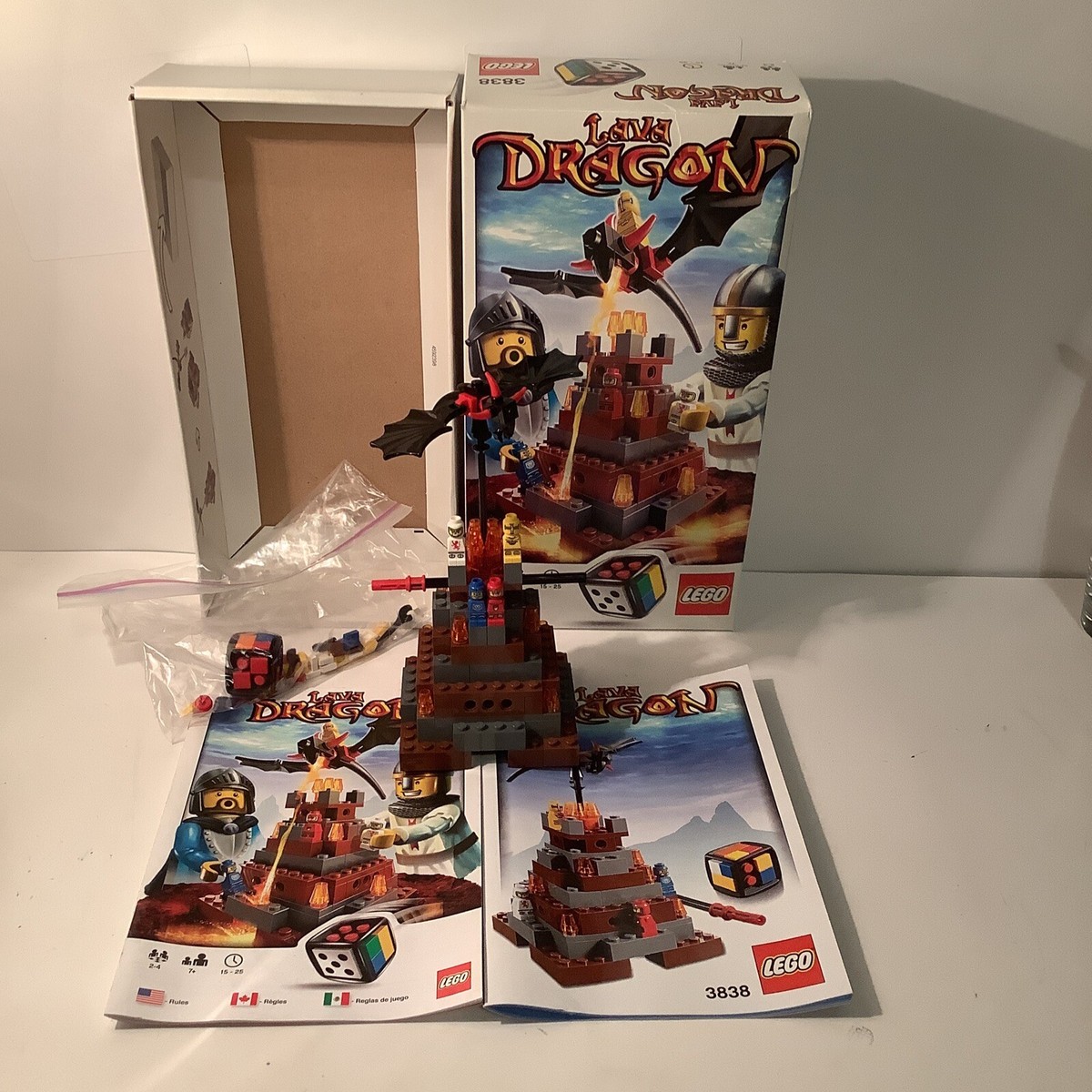 LEGO Lava Dragon Board Game #3838 Retired Set Game Open complete