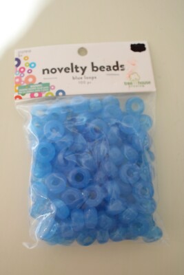 Tree House Studios Blue Loops Pony Beads 8x10mm 100 PC Set Craft Journal Art