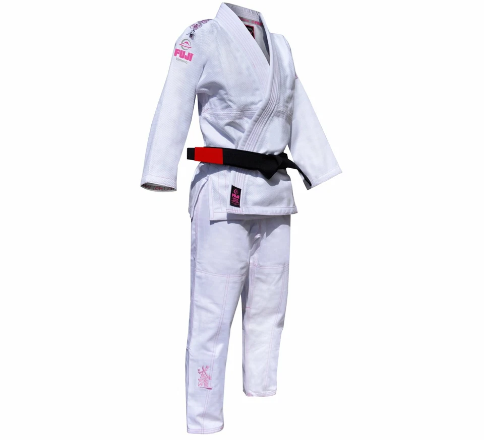 Fuji Womens Women Blossom Brazilian Jiu Jitsu Gi Jiu-Jitsu BJJ - White w Pink - Image 2 of 4
