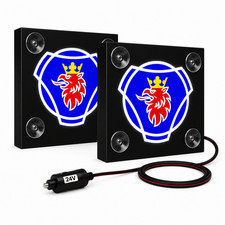 LED Eck-Namensschild LKW PREMIUM mit Scania Logo 2&times;15&times;15 cm