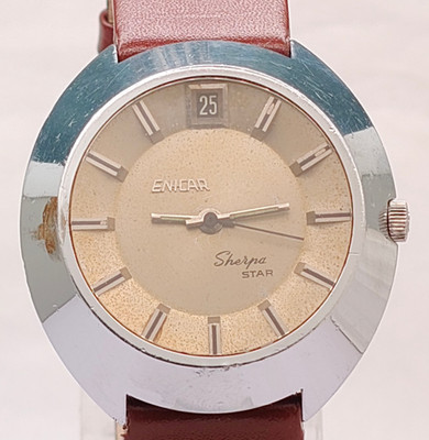 ENICAR SHERPA STAR SWISS DATE MEN'S VINTAGE 144-62-02 MEN'S VINTAGE WRIST WATCH