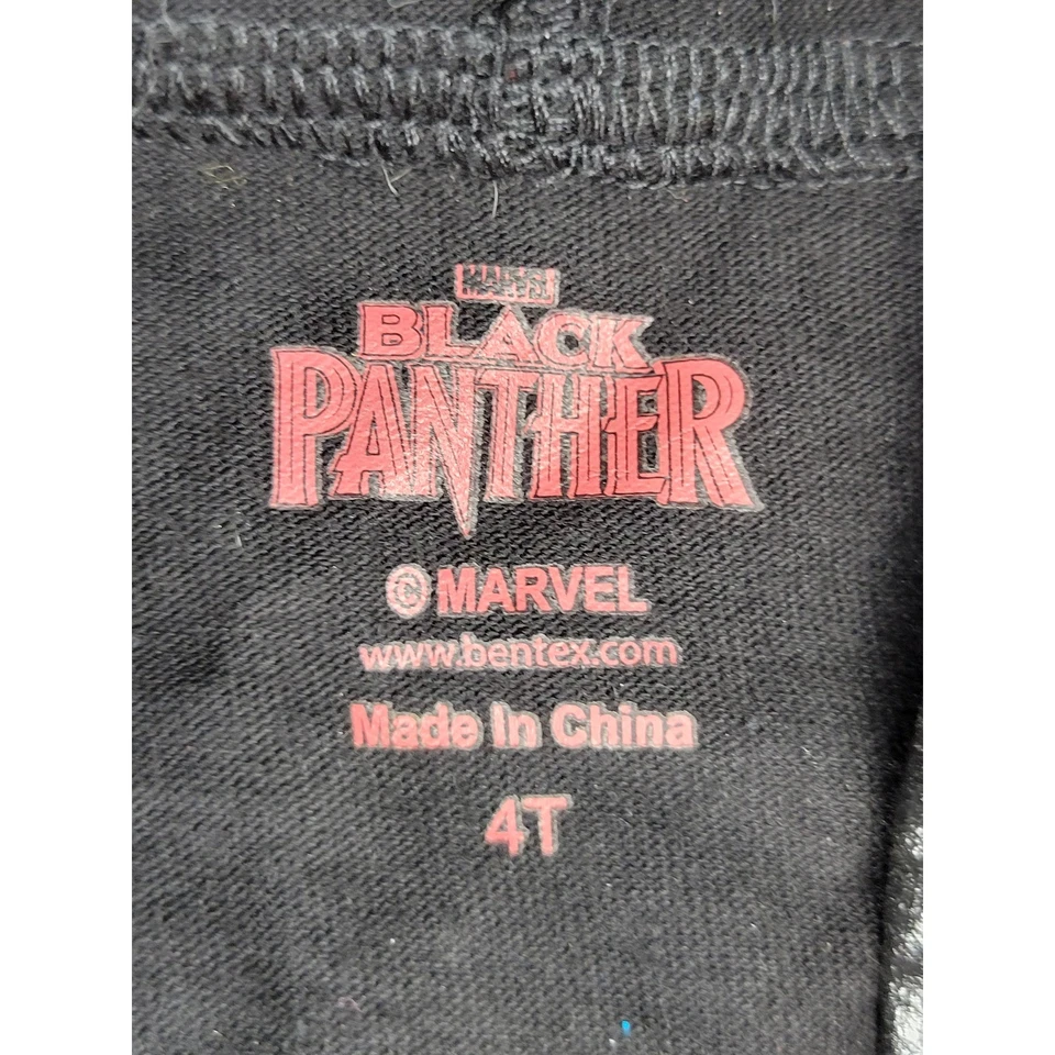 Kids Black Panther Marvel Costume Jumpsuit Hooded Size 4T Cosplay Outfit - Image 4 of 4