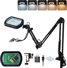 12X Magnifying Glass, 5000LM 5 Colors Temperatures 10 Brightness