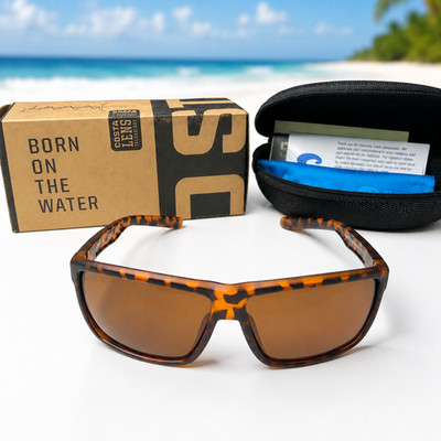 New Costa Del Mar Rinconcito Brown Havana Amber 580P Polarized UV Sunglasses