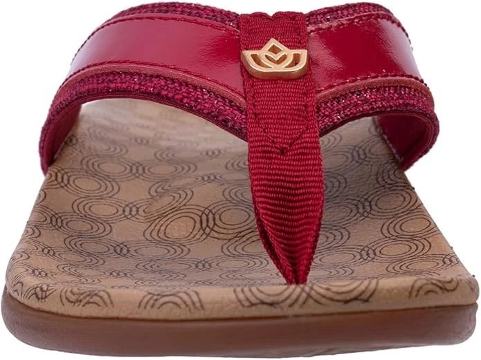 Chanclas Spenco Orthotic Cabo para Mujer Talla US 11D Rojo Cuero/Textil Superior Foto 2 de 4