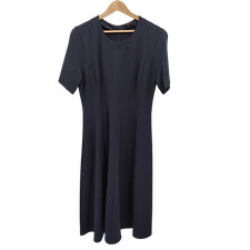 Quince Women Ultra-Stretch Ponte Short Sleeve Midi Dress Navy L