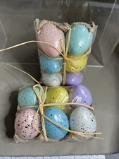 2 Packs Of 6 Speckled Plastic Easter Eggs In Carton