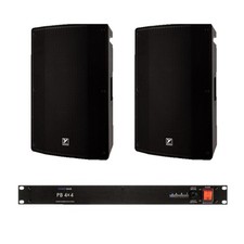2x Yorkville YXL15P 15" Powered 1000W Speakers PB4X4 Distribution System