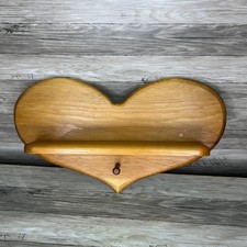 Vintage Heart Shaped Wood Wall Shelf Cottage Coquette Country Rustic Grandma