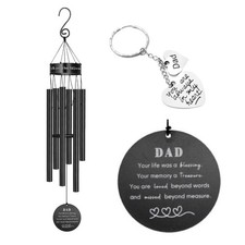 Memorial Wind Chimes for Loss of Loved One Prime, Outdoor Memory Chimes, Moth...