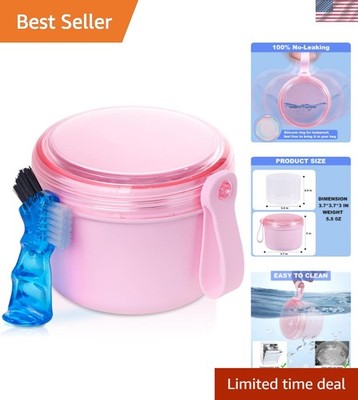 Travel Denture Case - Leak-Proof, Eco-Friendly with Cleaning Brush