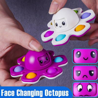 Anti Stress Push Bubble Fidget Spinner Face-Changing Sensory Toy Push popete Spi