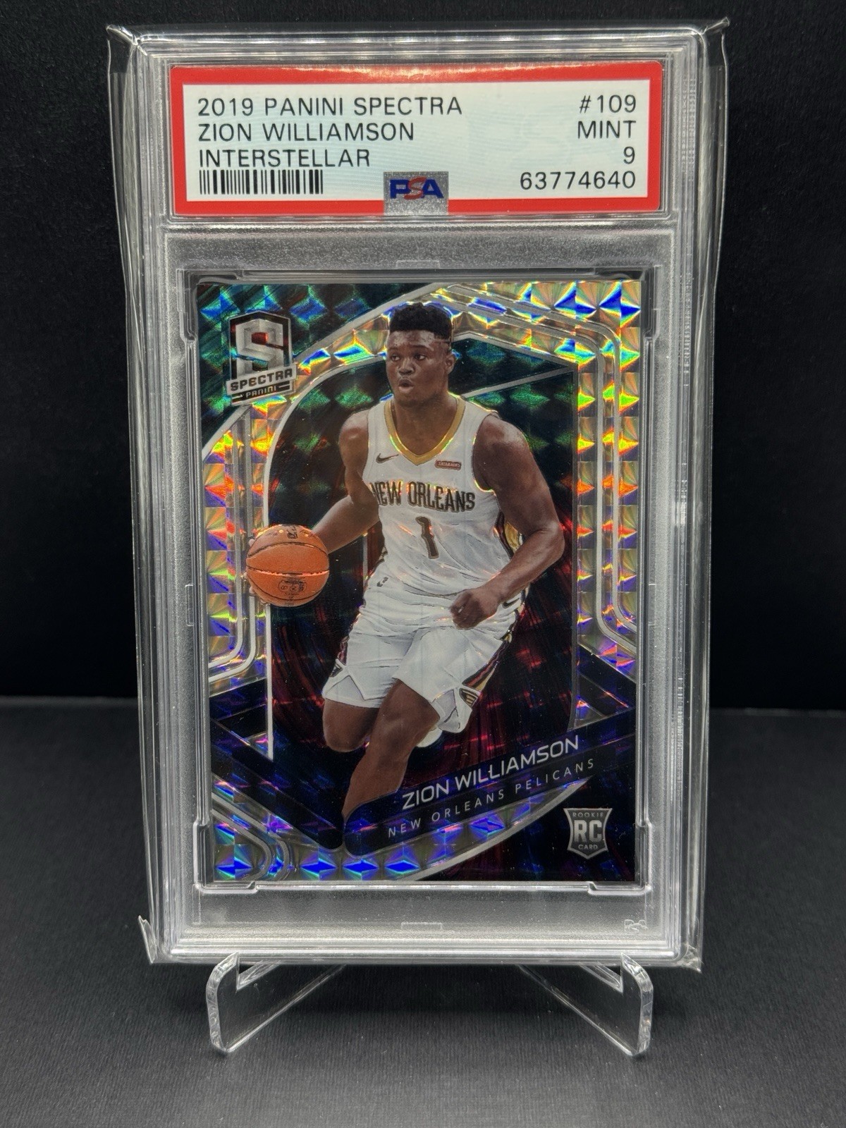 2019 Panini Spectra Interstellar /49 Zion Williamson #109 PSA 9