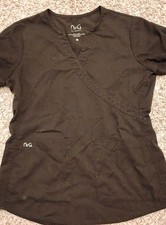 Womans Black Scrub Top Small NRG
