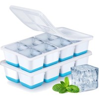 EiswüRfelform Silikon, Xl, Bpa-Frei, Deckel, 2Er Pack, 70Ml, Gefrierschrank