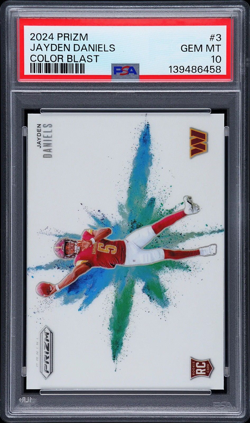 2024 Prizm - Jayden Daniels - Color Blast - Rookie RC - PSA 10 - GEM MINT