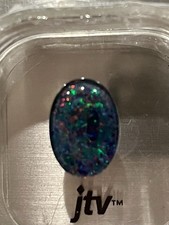 Natural Australian Black Opal Triplet Gemstone/14x10 mm Oval Shape /JTV