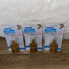 Lot of 3 Baby King 2pk Latex Bottle Nipples Medium Flow BPA Free NEW