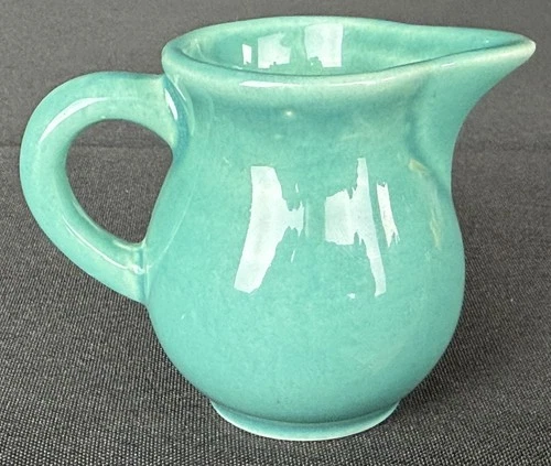 1930s Homer Laughlin China Harlequin Spruce Green Miniature Bulbous Pitcher